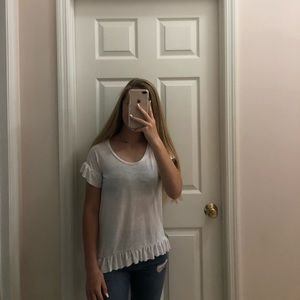 White Ruffle Top